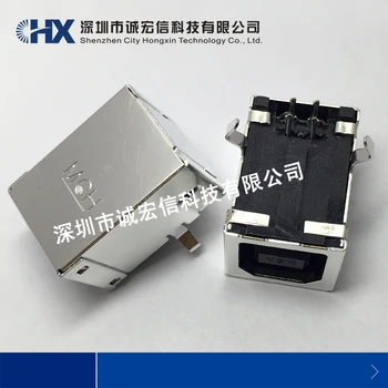 10pcs/Lot 67068-8000 0670688000 USB Blindado Tipo de e/S B Receptáculo, R/A, com a Torcida de Solda Guias, Cor Preto