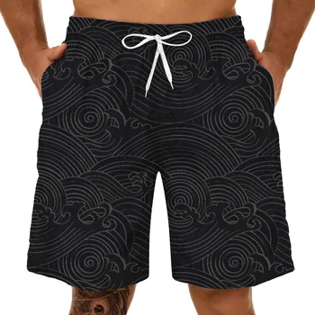 Casual Impressão 3d Shorts Havaiano Beachwear Troncos de Verão Solto Respirável Homens de Shorts de Férias de Férias de Roupas Pantalones Cortos