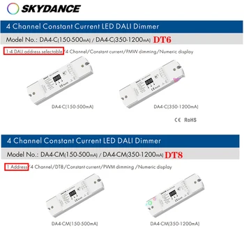 Skydance DT6/DT8 de Corrente Constante de 4CH DALI Dimmer 4 Canais PWM escurecimento do visor Numérico Controlador de DC12V-24V