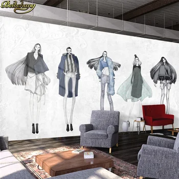 beibehang Personalizados em 3d papel de parede mural retro pintados à mão de beleza, loja de roupas de ferramentas de fundo de parede, papel de parede, papel de parede