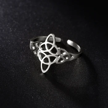 Cooltime Viking Nó Celta Anéis Ajustáveis para Mulheres dos Homens de Aço Inoxidável Abrir Anéis Amuleto Presente da Jóia de Novo No 2023
