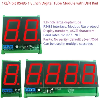 1.8 polegadas RS485 Modbus Rtu Tubo Digital LCD Display LED Módulo DC 12V 24V para o CLP IHM de Temperatura e Umidade Sensor Digital Analógico