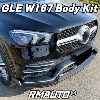 W167 GLE Lábio pára-choque Dianteiro Divisor de Spoiler Difusor Body Kit Para a Mercedes Benz W167 C167 GLE350 GLE450 2020-2022 Acessórios do Carro