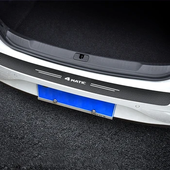 Etiqueta do carro Porta de Fibra de Carbono Tronco Decoração para o Mercedes-Benz 4MATIC Auto Acessórios
