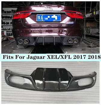 Para a Jaguar XEL/XFL 2017 2018 2019 2020 Alta Qualidade de Fibra de Carbono, Carro de Trás do Tronco Lábio Divisor de pára-choque com Difusor Capa Protetor