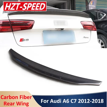 2012-2018 A6 C7 Fibra De Carbono Traseira Do Tronco Asa Spoiler De Inicialização Do Lábio Para Audi A6 C7 Modificar Estilo Carro