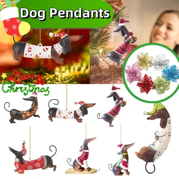 Árvore de natal Pendurando Pingente 15g Dachshunds Cachorro de Peso Leve, Simples, Sem Necessidade de Montar Feriado de Natal Decoração em Acrílico Durável