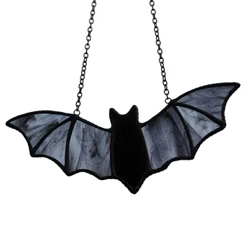 Halloween Morcego Pendurado Decorações De Acrílico Com A Correia De Porta E Janela Pingente De Vidro Pendurado Decoração De Casa Pingente
