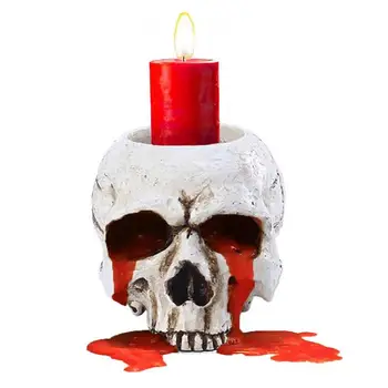 Chorando Crânio Cone Suporte De Vela Do Candelabro Jantar Esqueleto Enfeite Decoração De Halloween Casa De Mesa, Decoração De Adereços