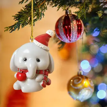Acrílico Elefante Decoração Vibrante Elefante Decorações para Árvores de Natal de Longa duração Pingentes de Acrílico Mini Televisão Cortinas de Alta qualidade