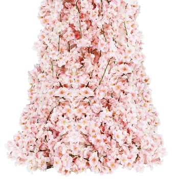 180cm Flores Artificiais de Flor de Cerejeira (Sakura Grinalda de Noiva Arco Jardim pano de Fundo Casa de Festa Decoração de Seda Falso Plantas de Videira