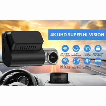 V50 4K Gravador de Condução 3840*2160P Com GPS WiFi lente Dupla Gravador de Condução Optimizado Modelo V50
