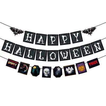 Feliz Halloween Decorações 2023 Assustadora Festa De Halloween Janela De Banners, Bandeiras Com Tempero Sinais Decorações Do Partido Para A Home Store