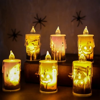 Halloween Luzes conduzidas da Vela Horror Espírito de Abóbora Castelo de dia das bruxas da Decoração do Partido Hanted Casa de Horror Adereços Exterior Ornamentos