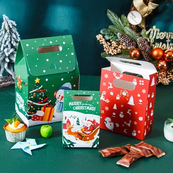 Natal, Ano Novo Sacos De Presente Para O Floco De Neve De Nougat Cookie Padaria Caixa De Embalagem De Miúdos Favor Festa De Natal Decoração