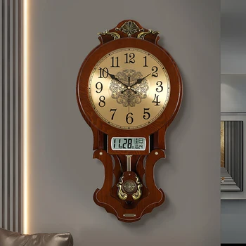 Antigo Vintage De Madeira, De Parede, Relógio De Luxo Da Antiga Decoração De Parede, Relógios De Pêndulo Decorativos Sala De Estar Horloge Decoração Casa