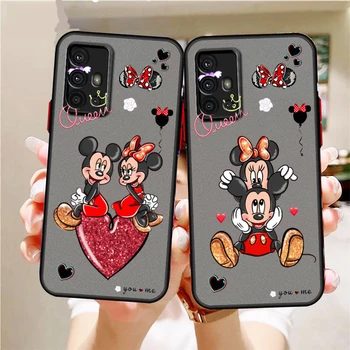 Amor Minnie do Mickey de Disney Para Samsung A52 A53 A32 A33 A51 A71 A21S A13 A73 A50 A23 A72 A04 Fosco Translúcido Caso de Telefone