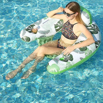 Verão, Piscina Flutuante Cadeira de Titular de Água Inflável Flutuante Encosto da Poltrona Dobrável Durável para a Praia, Festa na Piscina Brinquedos