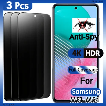 3Pcs/monte Privacidade de Vidro Temperado de Protetor de Tela Para Samsung M51 M52 M53 Anti-spy Vidro de Privacidade Película Para Samsung M54 M62