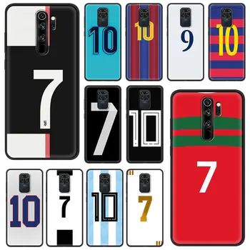 Futebol de Número 7 Caso Para Xiaomi Redmi Nota 9S 8 9 Pro 7 8 K20 Tampa Para a 9A 9C 8A 7A 6A K30 Fina Telefone Funda Shell Macio Coque