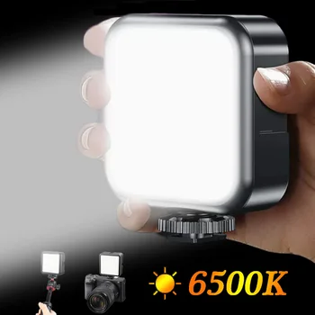 Portátil LED Mini Câmara de Vídeo a Noite 6500K Lâmpada para Tripé de Câmera Selfie Vara Luz de Preenchimento Facial da Beleza Led Iluminação DSLR