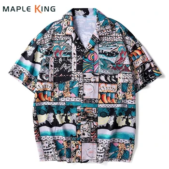 Estilo Étnico Botão De Camisa De Homens De Camisa Ocidental Blusa 2023 Verão Impresso Camisa Hawaiana Hombre Mens Holiday Rock Camisas