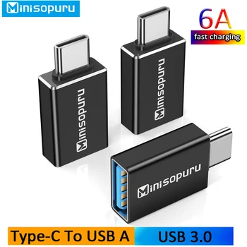 Minisopuru USB C para USB Adaptador USB C Macho para USB 3.0 a Feminino OTG Conversor para MacBook Pro, iPad, iphone Adaptador