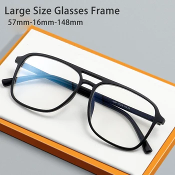 Tamanho grande Óculos de Homem Vintage Piloto Óculos Ultra Leve TR90 Quadro Transparente Preto Óptico Prescrição de Óculos, e a Miopia 087