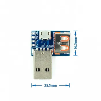Conversor USB Padrão USB Fêmea para Micro USB Macho para a 4P Adaptador de Terminal a Bordo de 2,54 mm