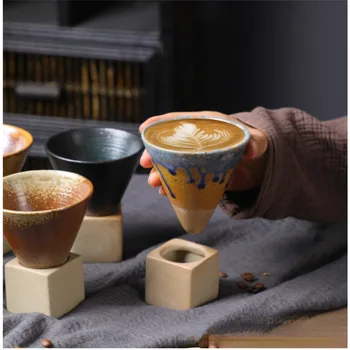 1pcs Criativo Retro Cerâmica Xícara de Café Áspero Cerâmica Xícara de Chá Japonês Latte Puxe a Flor Copo de Porcelana Família Nova Caneca de Cerâmica