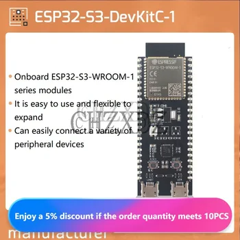 ESP32-S3-DevKitC-1 Módulo Conselho de Desenvolvimento, Equipados Com ESP32-S3-WROOM-1 Série de Módulos, Especificações Podem Ser Selecionados