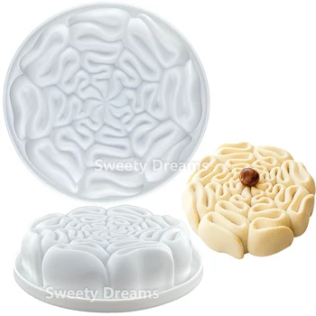 3D Rodada Molde de Silicone Para Chocolate, Queijo, Bolos Mousse de Gelo Decoração Moldes de Pastelaria Fondant Bakeware Ferramentas