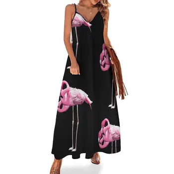 Pink Flamingos sem Mangas Vestido de vestido de noite para mulheres vestidos para mulheres