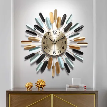 Relógio De Parede Relógio De Sala De Estar Moderna Família Simples Arte Eléctrica, Relógio De Parede Decoração Criativa-Americano De Luxo Relógio De Parede