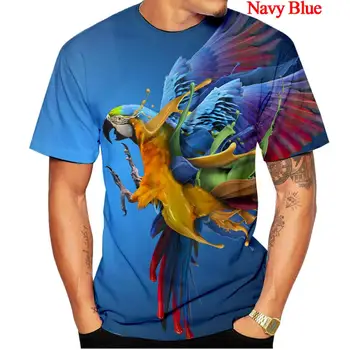 BIANYILONG marca de verão T-shirt masculina casual impresso papagaio hip-hop Brid impressos em 3D de esportes de mangas curtas legal topo