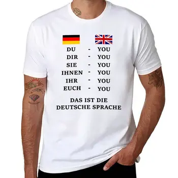 Novo Idioma alemão inglês Du declinação T-Shirt simples t-shirt meninos branco t-shirts de manga Curta t-shirt mens vintage t-shirts