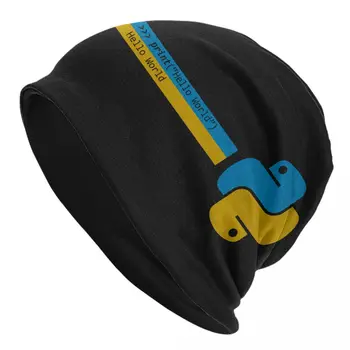 Programador Python Skullies Beanies Caps Hip Hop De Inverno De Tricô Chapéus Unisex Computador Programador De Programação Coder Bonnet Chapéus