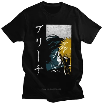 O Anime Bleach T-Shirts Homens de Manga Curta de Algodão T O-Pescoço Casual Ichigo Kurosaki Anime Mangá Shinigami T-shirt Harajuku Presente