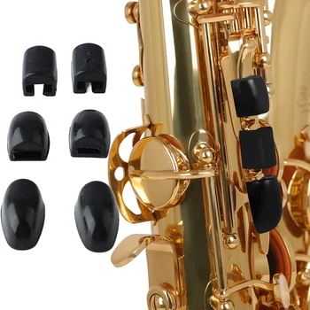 6Pcs Saxofone Chave de Risers de Silicone Amortecimento Confortável Saxofone Almofada do Dedo Sax Almofada do Polegar