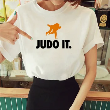 Judô t-shirt das mulheres Japonês Y2K streetwear t-shirt menina mangá roupas