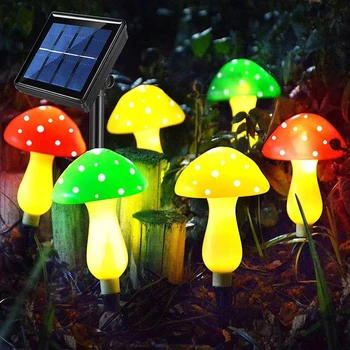 Solar Cogumelo Lâmpada de Jardim Impermeável Decoração Cogumelo Lâmpada ao ar livre LEDO Lâmpada