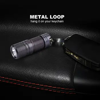 Keychain da Lâmpada da Luz da Tocha Lanterna LED Portátil, Mini-USB Recarregável Luz ao ar livre