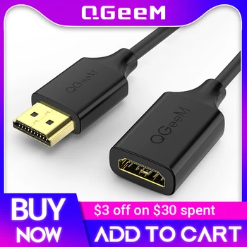 QGeeM 4K Compatível com HDMI Cabo Extensão Extensor HDMI 2.0 Adaptador para Xiaomi Xbox Serries PS5 Caixa de TV Portáteis Splitter HDMI Fio