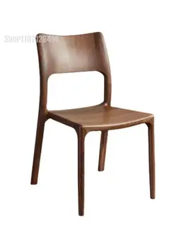 Norte-Americano black walnut sólido de madeira cadeira de jantar a luz de luxo registo de encaixe e tenon estrutura de trás da cadeira home restaurante