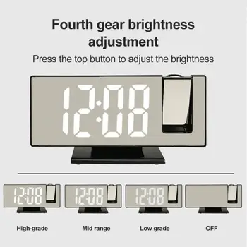 2022 Novo LED Digital Inteligente, Relógio Despertador, Relógio de Mesa Eletrônica Relógios USB de Despertar Relógio Com 180° Tempo Projetor de Repetição