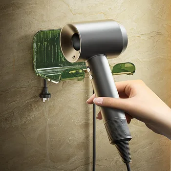 Secador de cabelo Suporte de Parede Organizador Espiral Titular Rack PET casa de Banho Prateleira de Armazenamento de Acessórios do Banheiro da Prateleira de Parede