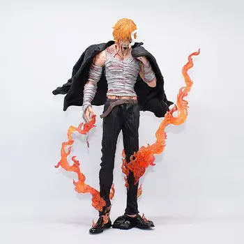 Anime One Piece Sangue Sanji Batalha Danificado Ver. Diable Jambe Flambage Tiro de PVC Figuras de Ação Colecionáveis Modelo de Brinquedos Boneca Presentes