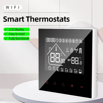 Smart wi-FI Termostática Radiador Controlador de LCD Piso de Aquecimento Elétrico Controlador de Temperatura de Trabalho Com Alexa Alice