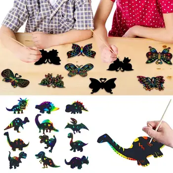 DIY Magia do Zero Arte Borboleta Animal Zero Papel de Desenho Favoritos Crianças Pintura Livro Criativo Cartão Adesivo Brinquedo Educativo