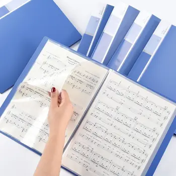 A4 Engrossado Informações de Livro de folhas Soltas Pasta Transparente de Dados de Teste de Livro de Papel Arquivo de partitura musica Organizador de Documentos Clipe Saco